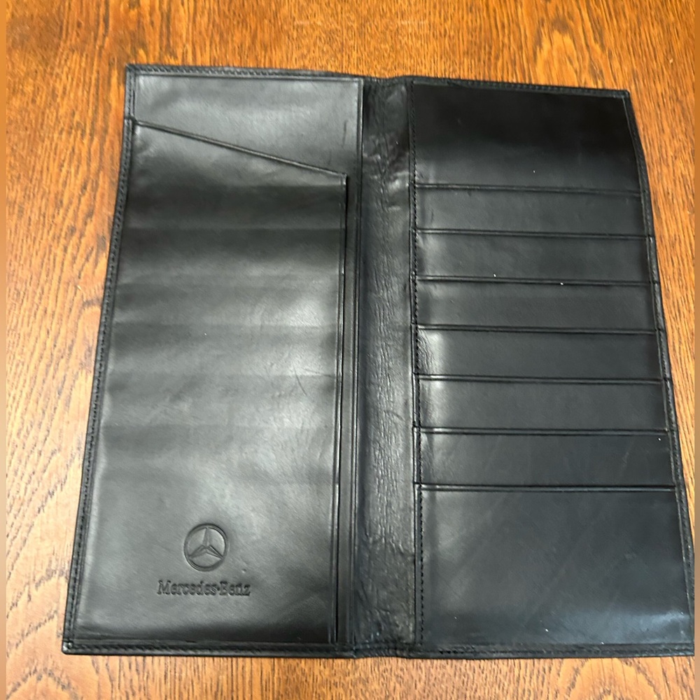 Mercedes-Benz Black GloveBox Wallet Organizer. Very soft, man made material.